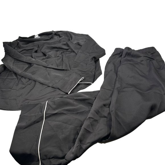 Venus Women's Size Large Sleep Pants And Shirt Black New Button Has Cloth Ripped - Picture 2 of 16